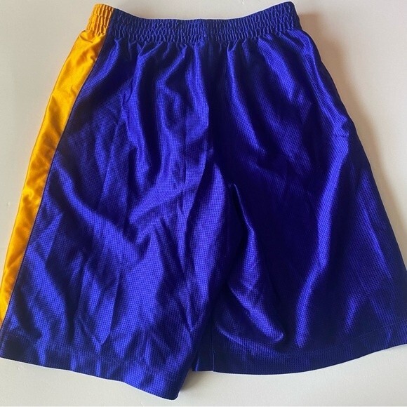 Nike Basketball Long Shorts Men's size Small drawstring pockets blue gold Gym - Picture 3 of 10